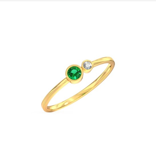 White Feathers Dew Stackable Gemstone Ring for women