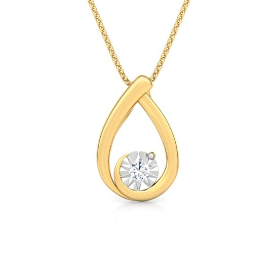 White Feathers Drop Miracle Plate Diamond Pendant for women