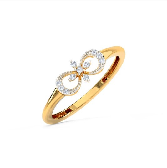 White Feathers Elegant Floret Diamond Ring for women
