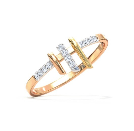 White Feathers Eva Linear Diamond Ring for women