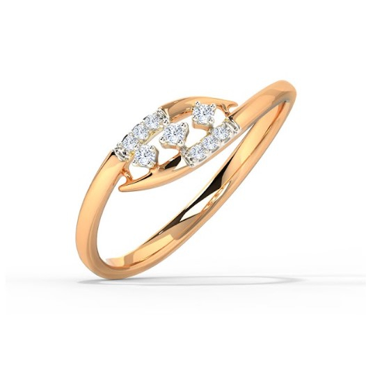 White Feathers Gleaming Dewdrops Diamond Ring for women