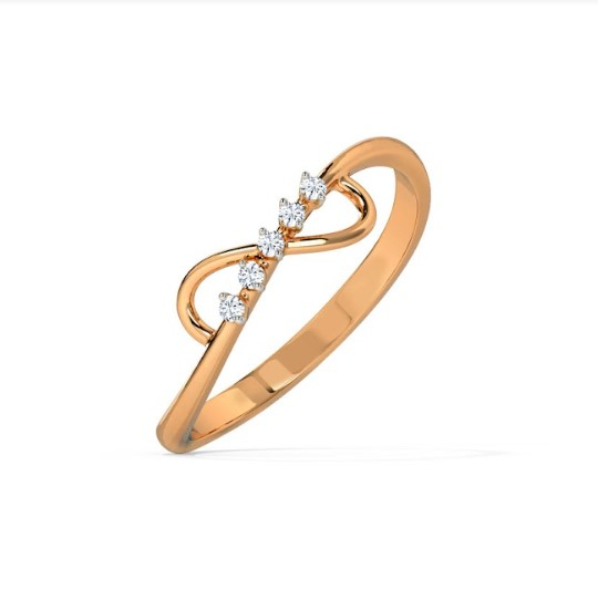 White Feathers Gleaming Infinity Diamond Ring for women