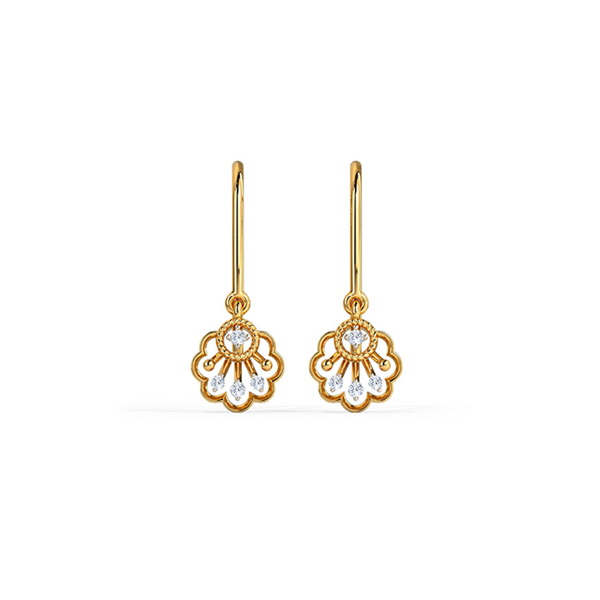 White Feathers Gleaming Streak Diamond Drop Earrings for women