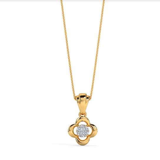 White Feathers Helly Bloom Diamond Pendant for women