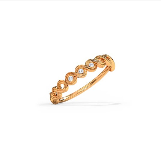 White Feathers Intertwine Diamond Band For Women