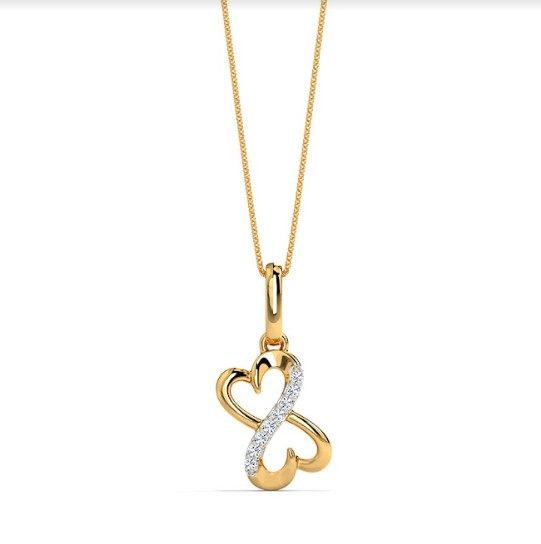 White Feathers Karina Heart Diamond Pendant for women