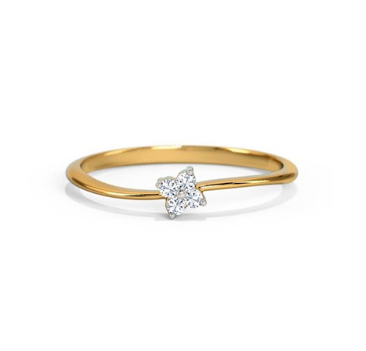 White Feathers Mrignaini Gold Diamond Ring for women