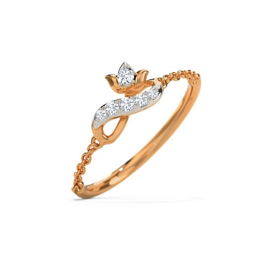 White Feathers Refined Infinity Diamond Ring for women