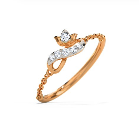 White Feathers Refined Infinity Diamond Ring for women