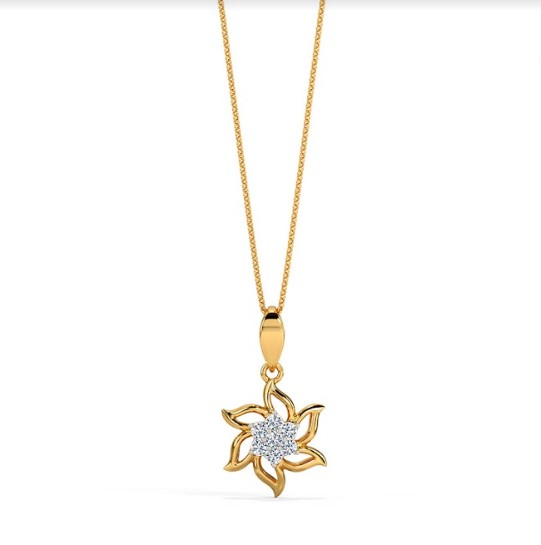 White Feathers Samira Blossom Diamond Pendant for women