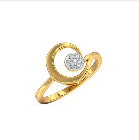 White Feathers Scroll Cluster Diamond Ring for women