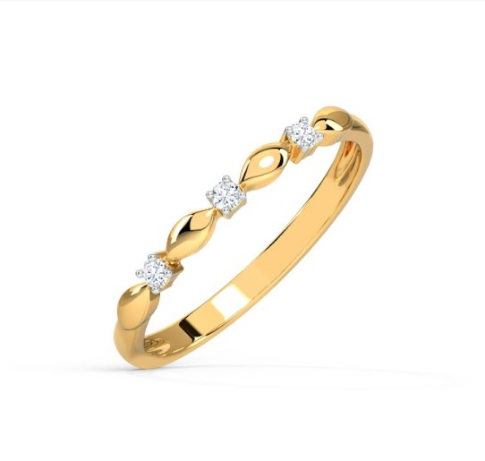 White Feathers Shining Minimal Diamond Ring for women