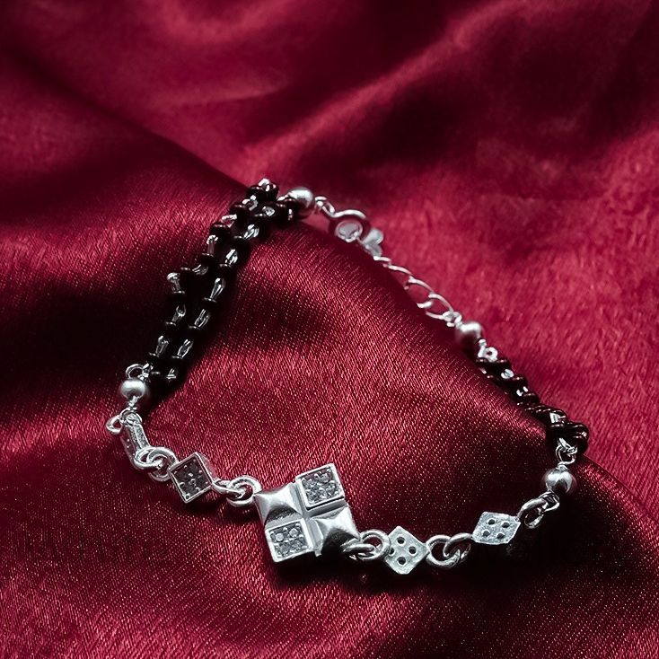 White Feathers Silver Braclet For Women