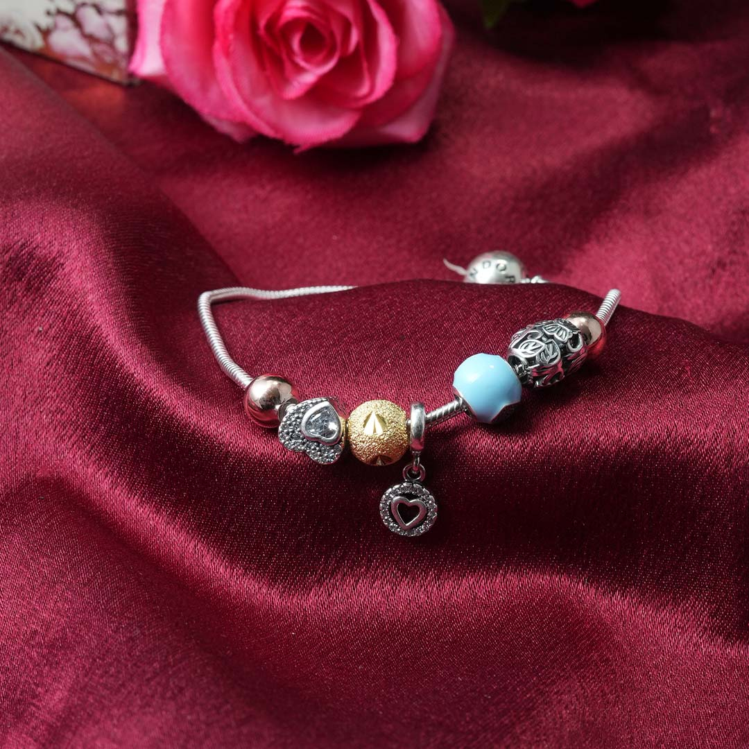 White Feathers Silver Pandora Bracelet for Women