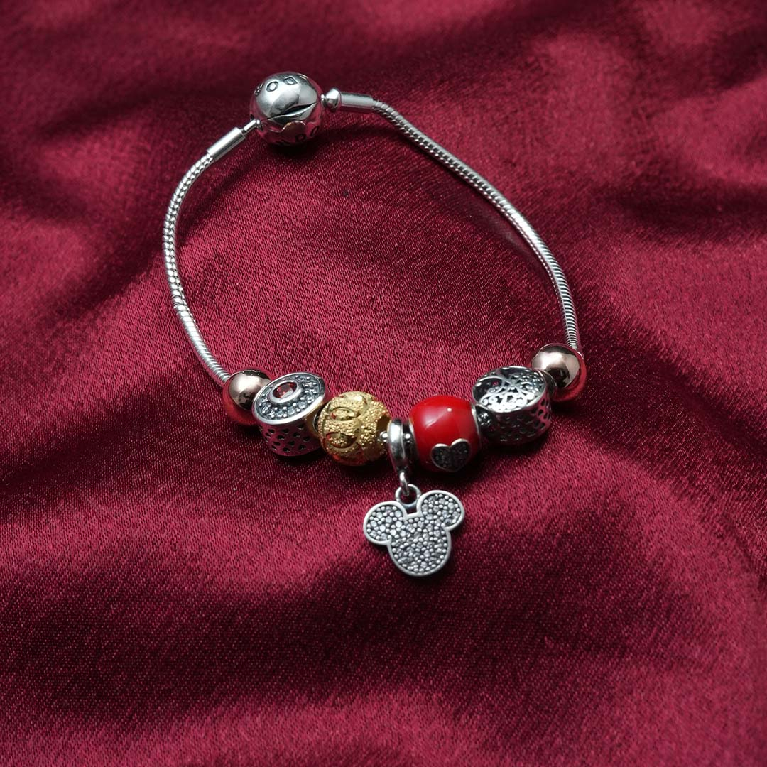 White Feathers Silver Pandora Bracelet for Women