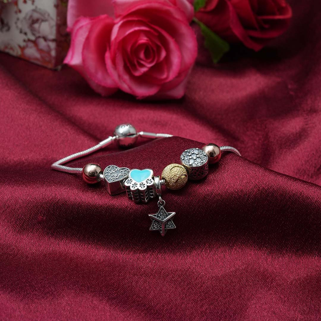 White Feathers Silver Pandora Bracelet For Women