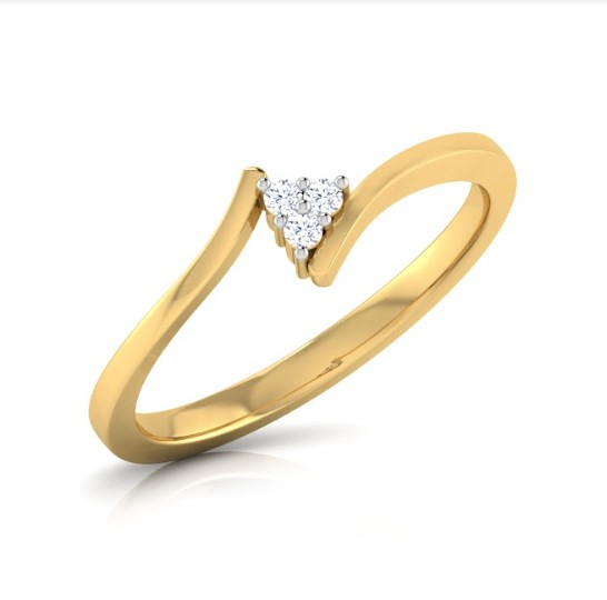 White Feathers Triad Crossover Diamond Ring for women