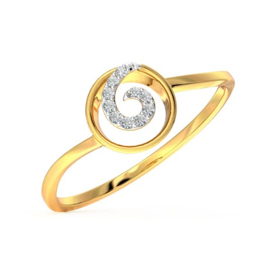 White Feathers Whirl Diamond Ring for women