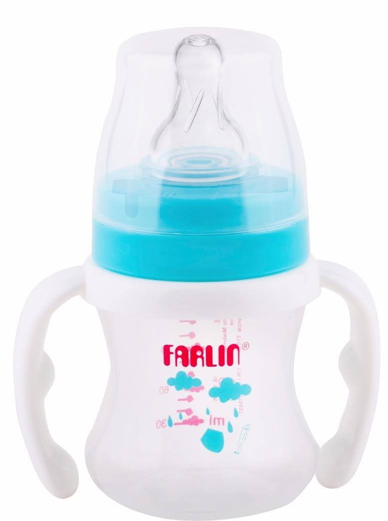 Farlin Feeding bottle PP Wide NEck W/Handle 150ML AB-42014