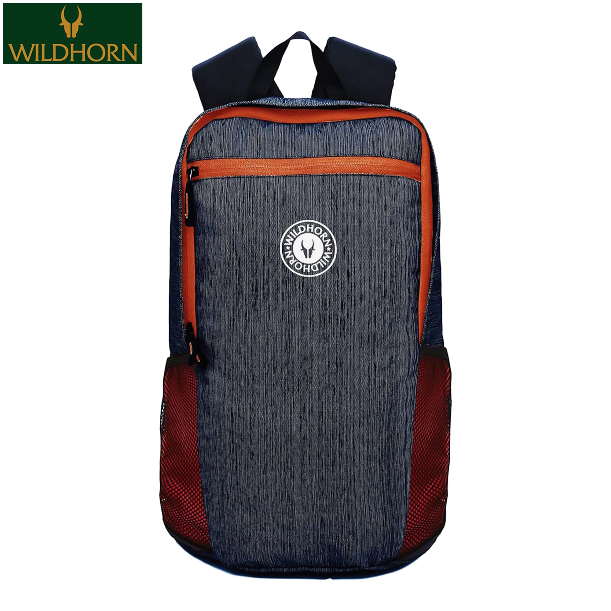 WILDHORN Nepal 19L Water Resistant Backpack for Unisex for School (BP015 Blue & Orange)