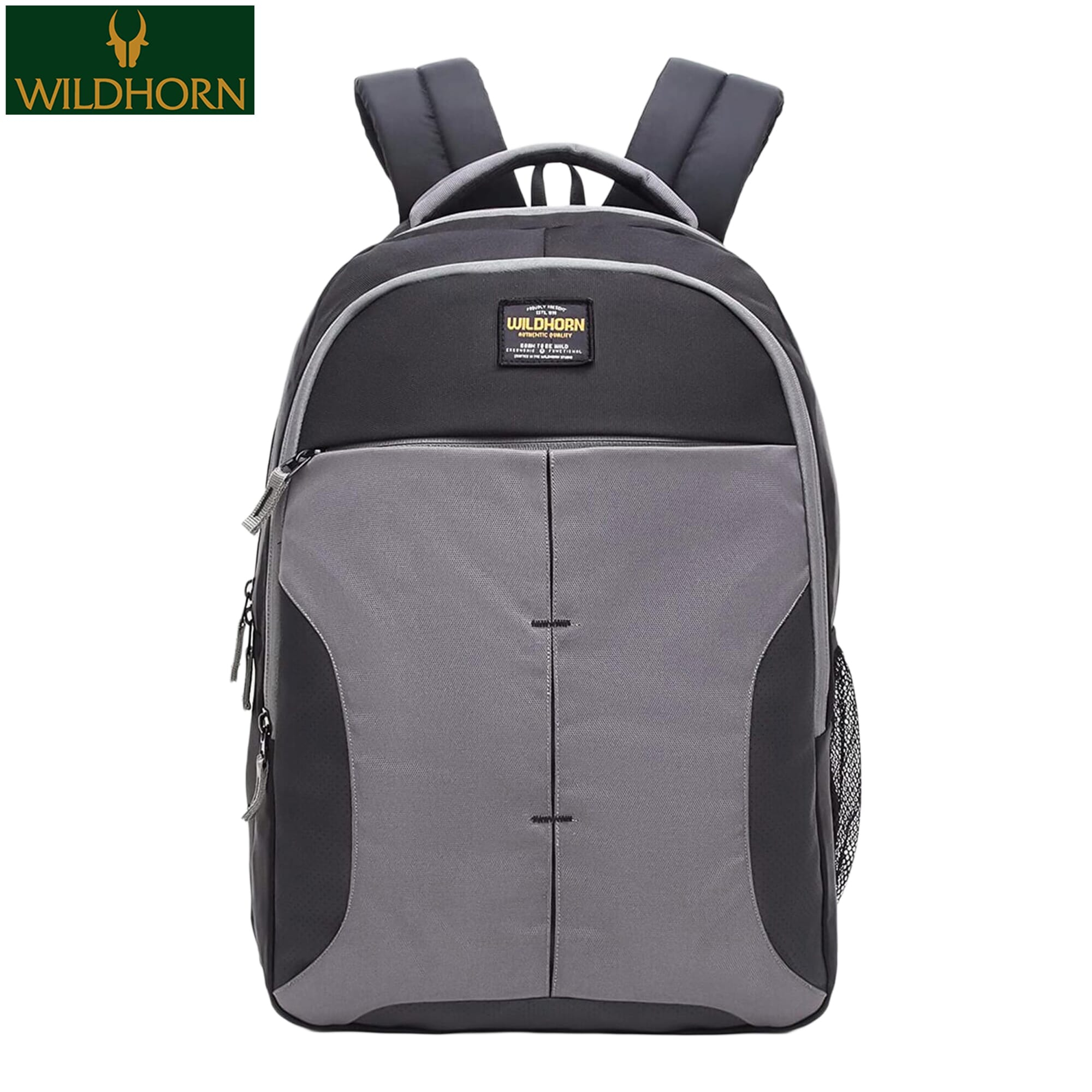 WILDHORN 33L Water Resistant Office Laptop Backpack for Unisex for Travel / Business / College Fits 15.6 Inch Laptop (WH BP 031 Black & Grey)