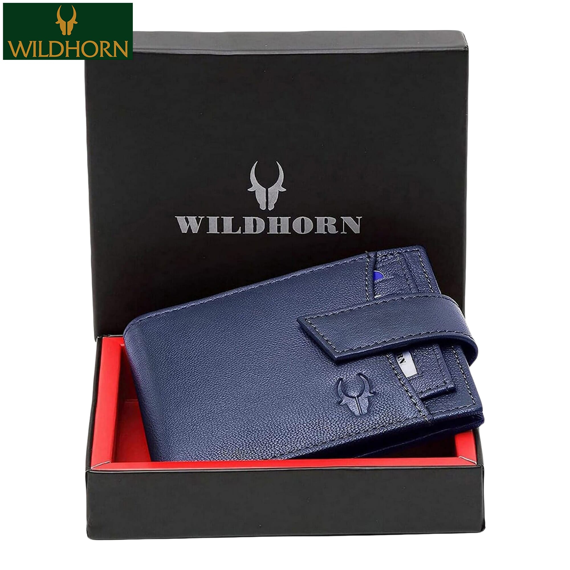 WILDHORN Nepal Genuine Leather Blue Wallet (WH271GW - Men's Purse)