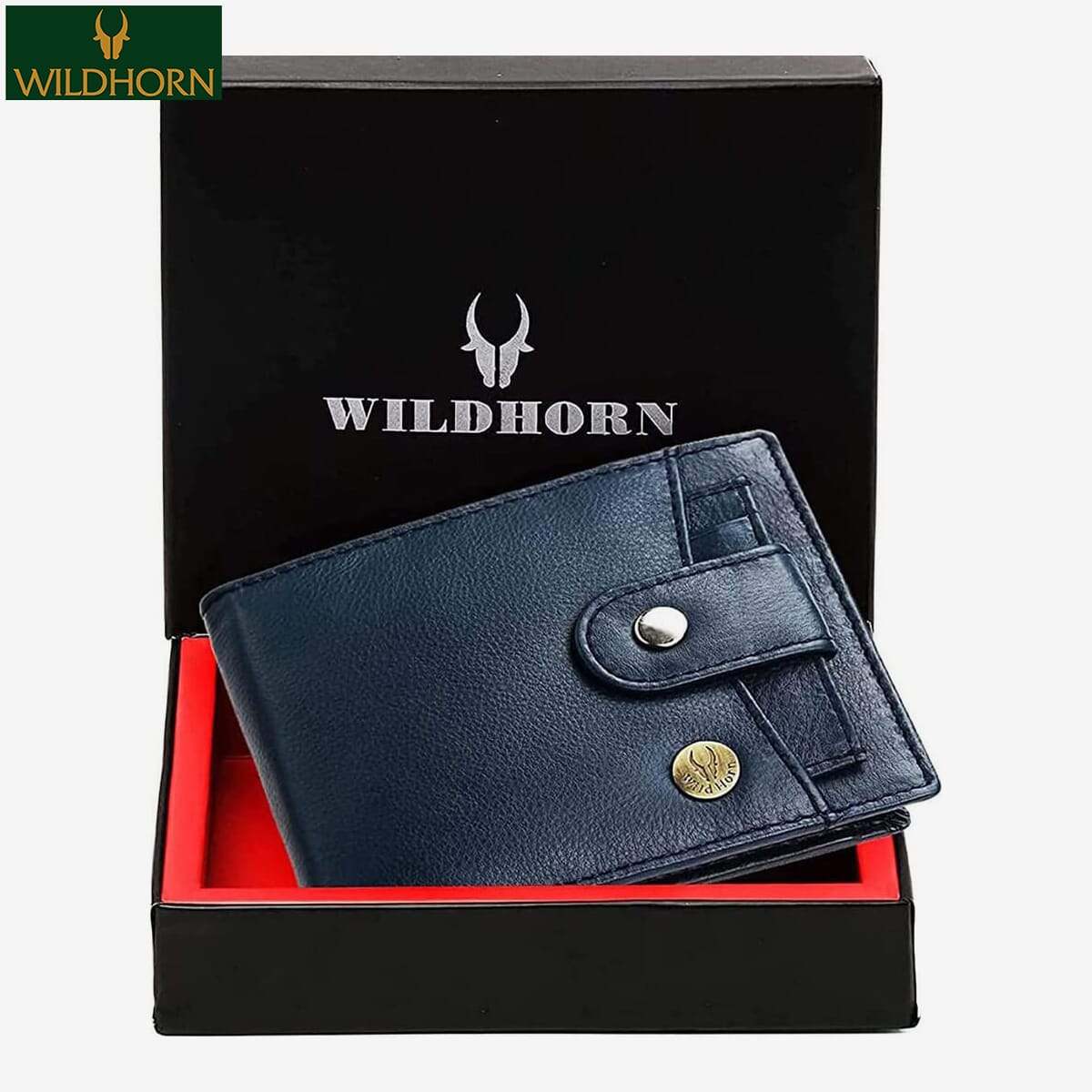 WildHorn Nepal Genuine Leather RFID Protected Wallet with cardholder for Men (WH 937 Blue)