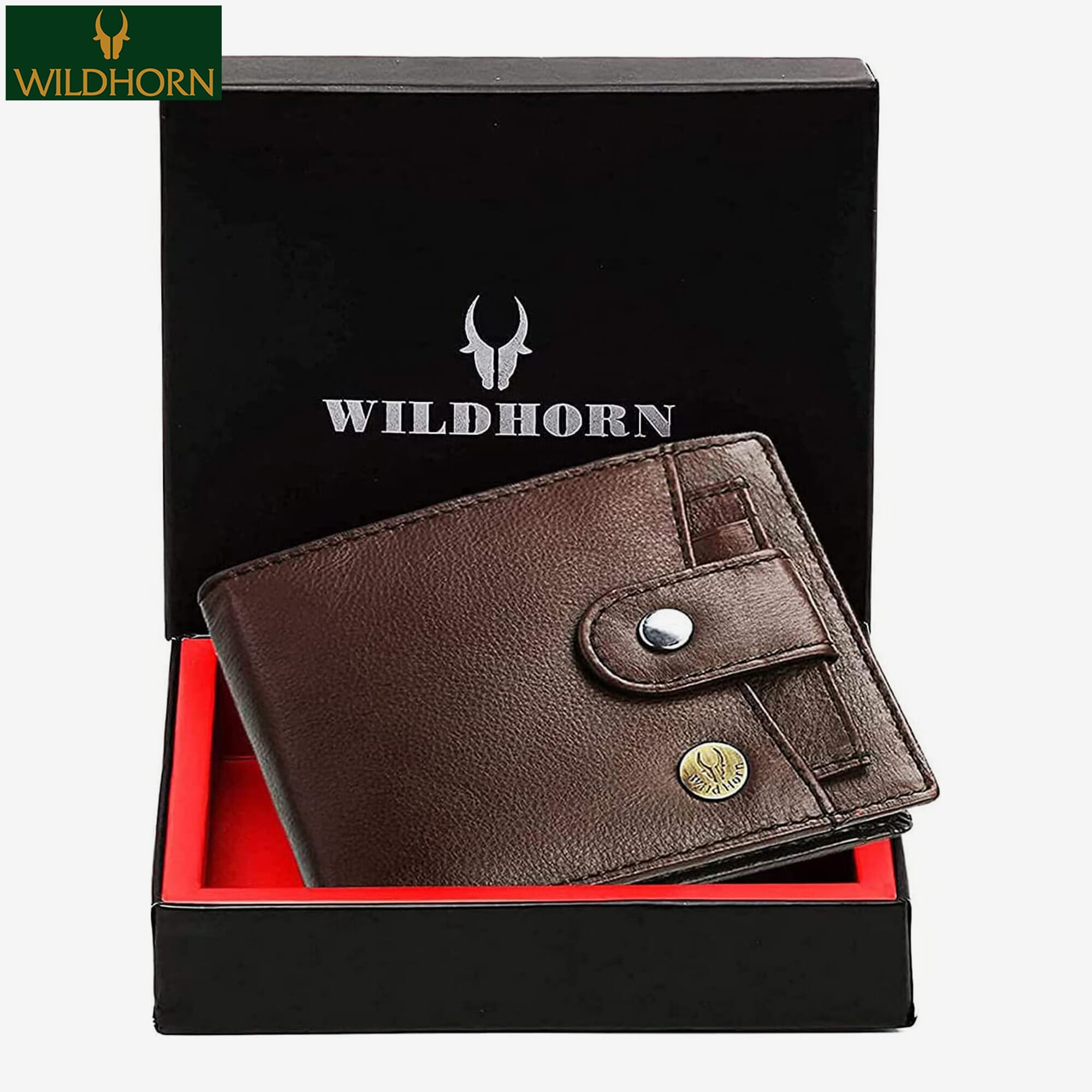 WildHorn Nepal Genuine Leather RFID Protected Wallet with cardholder for Men (WH 937 Brown)