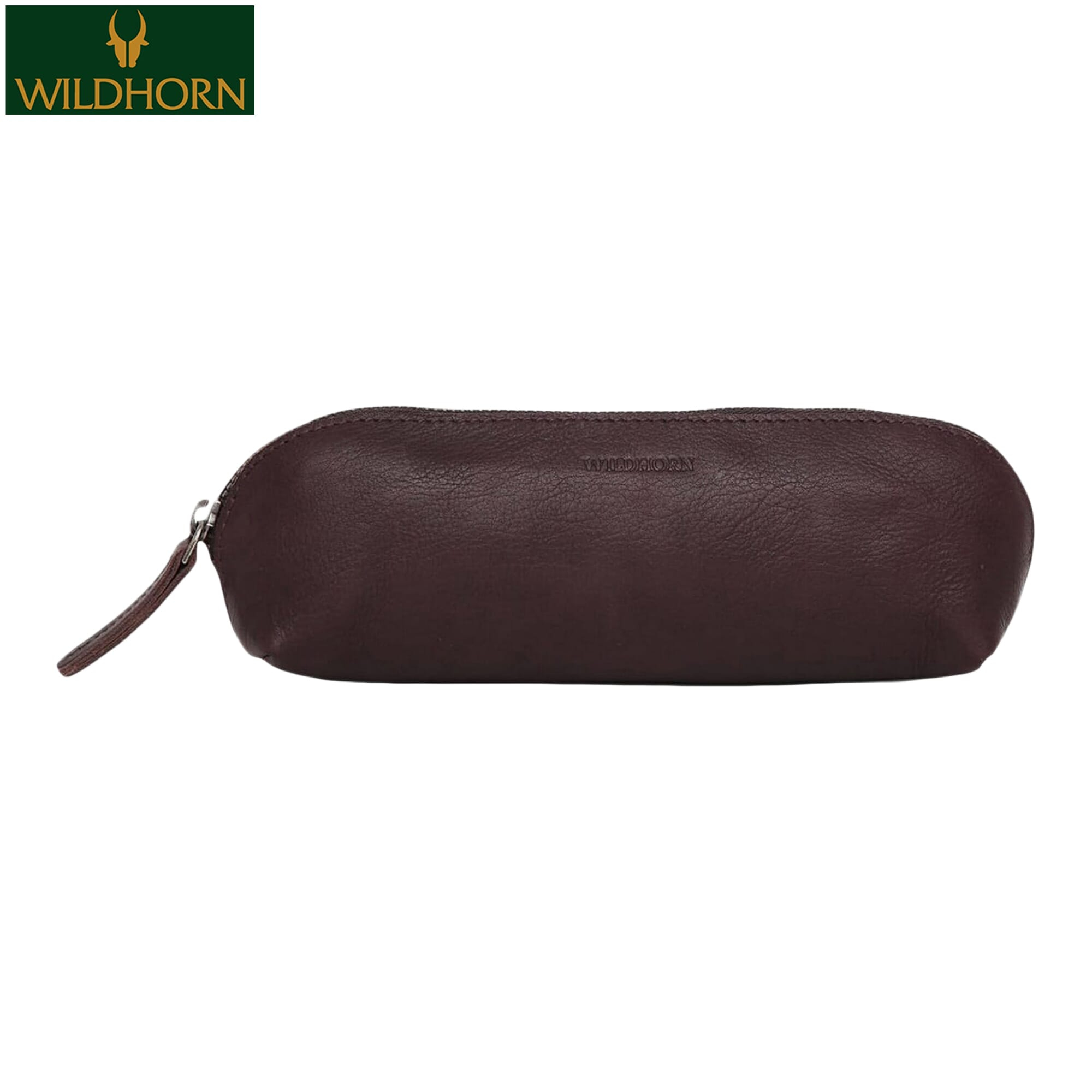 WILDHORN Nepal® Leather Stationery Stylish Simple Pencil Bag Durable Compact Zipper Pencil Utility Case Pouch (WHPC001BROWN)