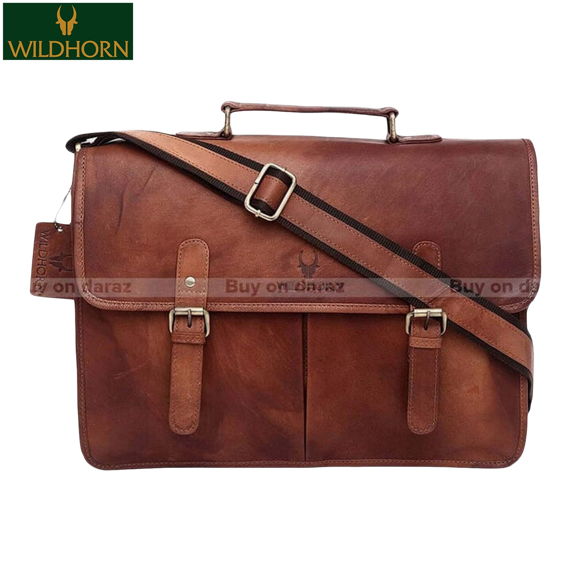 WildHorn Tan Vintage 100% Genuine Leather Laptop Messenger Bag suitable for laptop size upto 15.6 inches (WH 072A Brown)