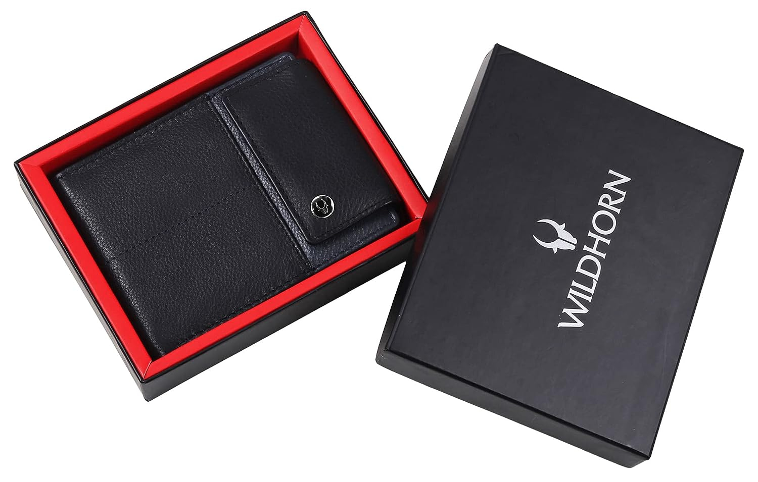 Wildhorn Nepal Rfid Protected Genuine Leather Wallet For Men (Wh 500 Blk&navy)