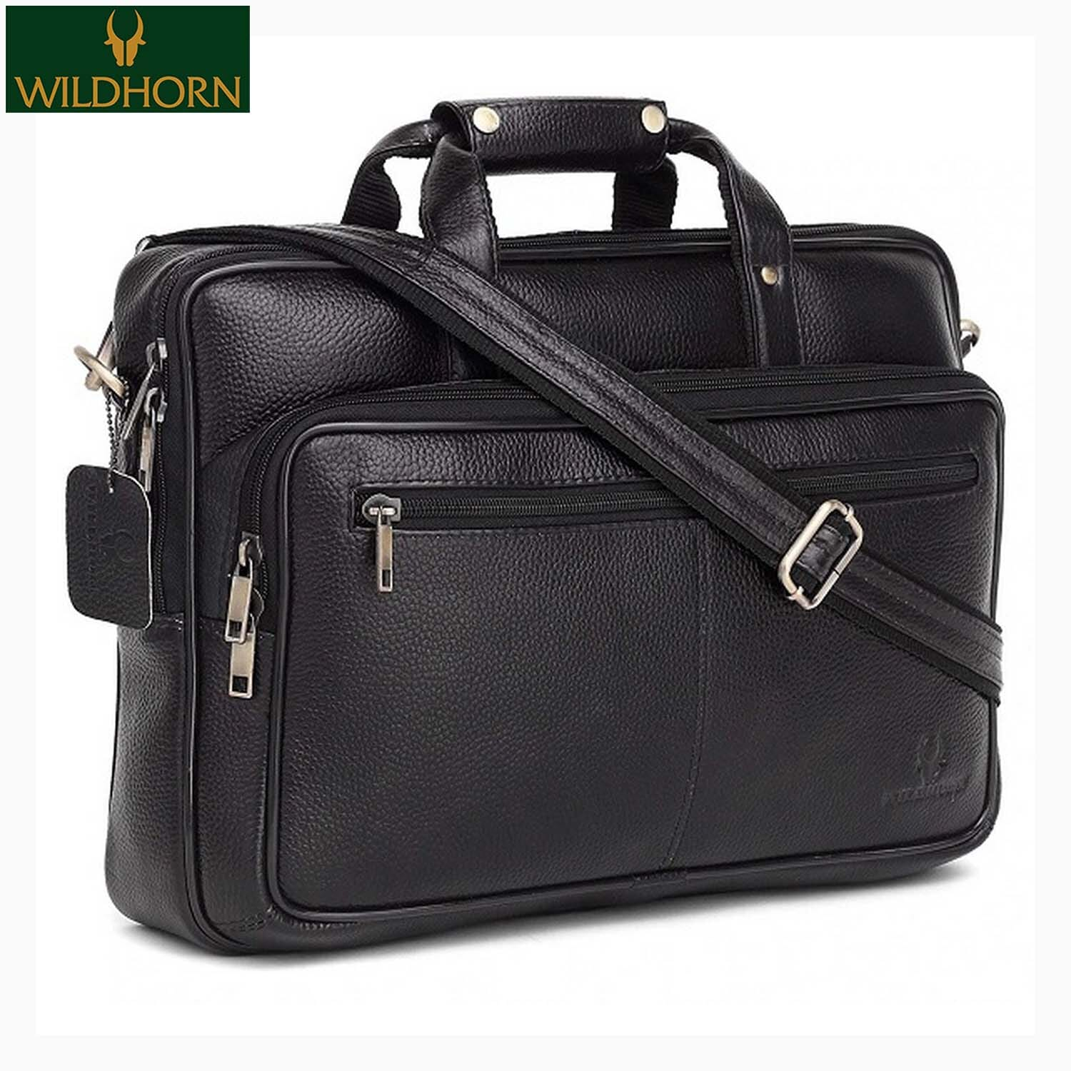 WILDHORN Nepal® Top Grain Leather 16 inch Laptop Messenger Bag for Men I Office Bags I Travel Bags I Carry Handles with Adjustable Strap
