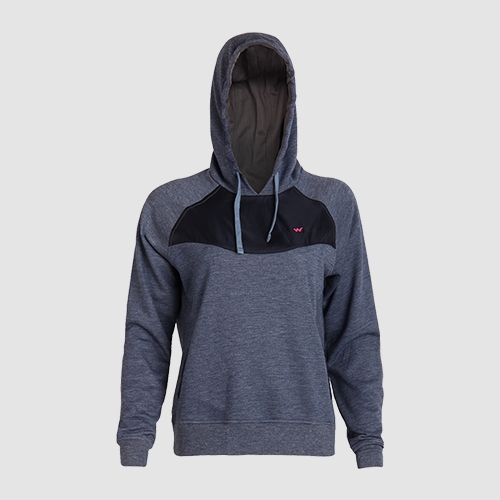 Wildcraft Women's Wind Stopping Sweatshirt for Winter-Blue Melange-S