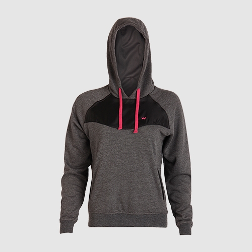 Wildcraft Women's Wind Stopping Sweatshirt for Winter-Anthracite Melange-S