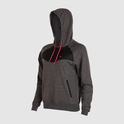 Wildcraft Women's Wind Stopping Sweatshirt for Winter-Anthracite Melange-M