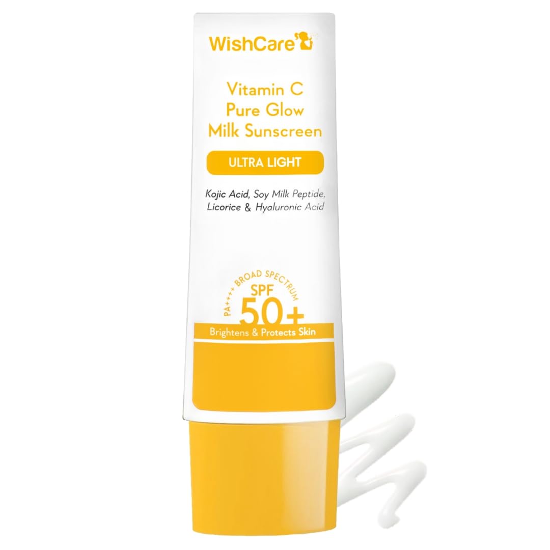 WishCare 2% Vitamin C Pure Glow Milk Sunscreen | SPF 50 PA++++