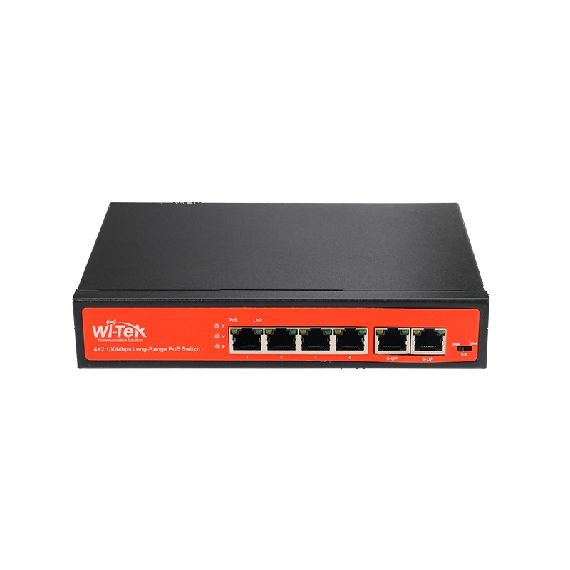 Wi-Tek WI-PS205, 250 Meters Hi-PoE CCTV PoE Switch