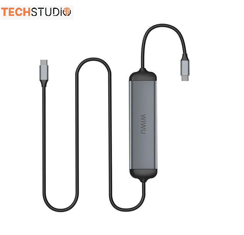 WiWU Alpha 521 5-in-1 Type-C Hub | PD Fast Charge | Pocket Size Design| Durable ABS Material | Compatible With Almost All Devices