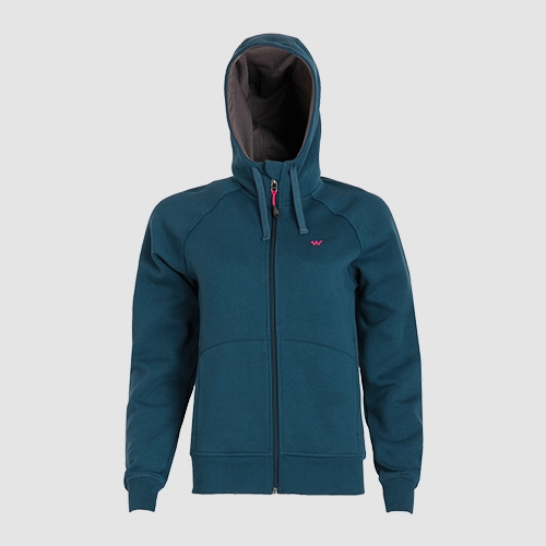 Wildcraft Women's Sweatshirt Zipper for Winter -Navy-S