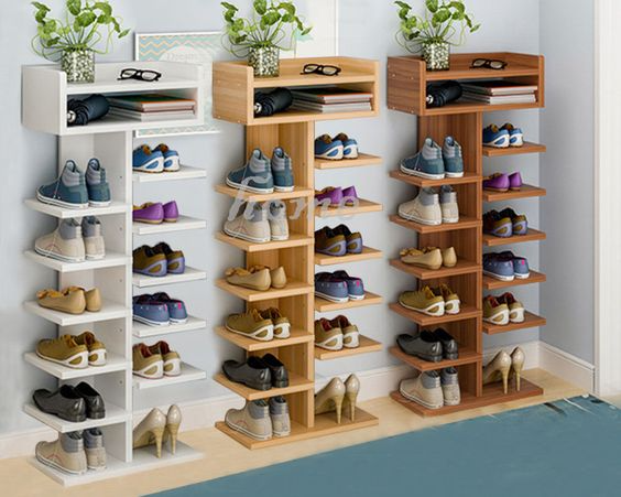 Ressence Decor - Wooden Shoe Cabinet Multi-layer 10 Pair Shoe Rack Organiser In Brown