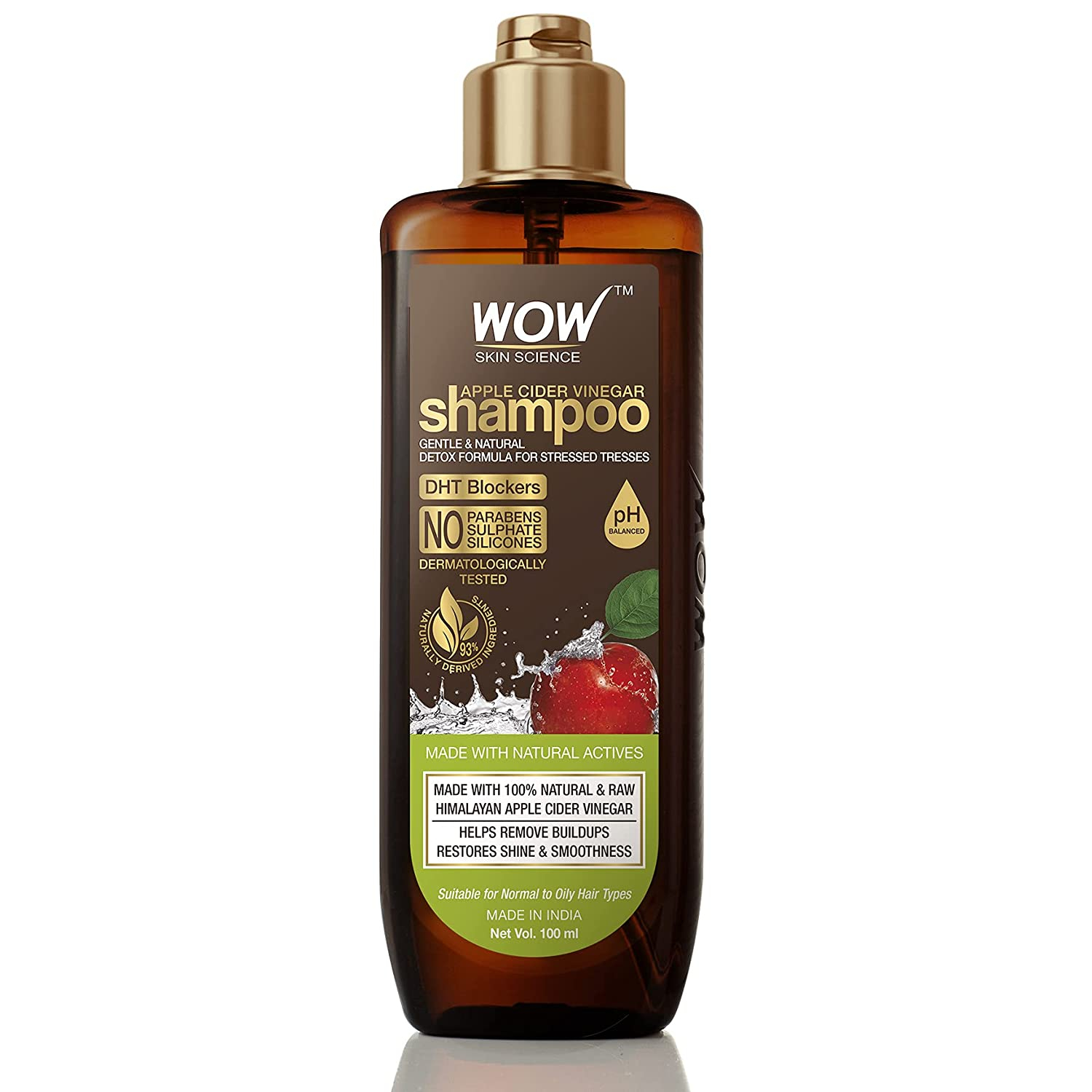 Wow Skin Science Apple Cider Vinegar Shampoo, 100 ml