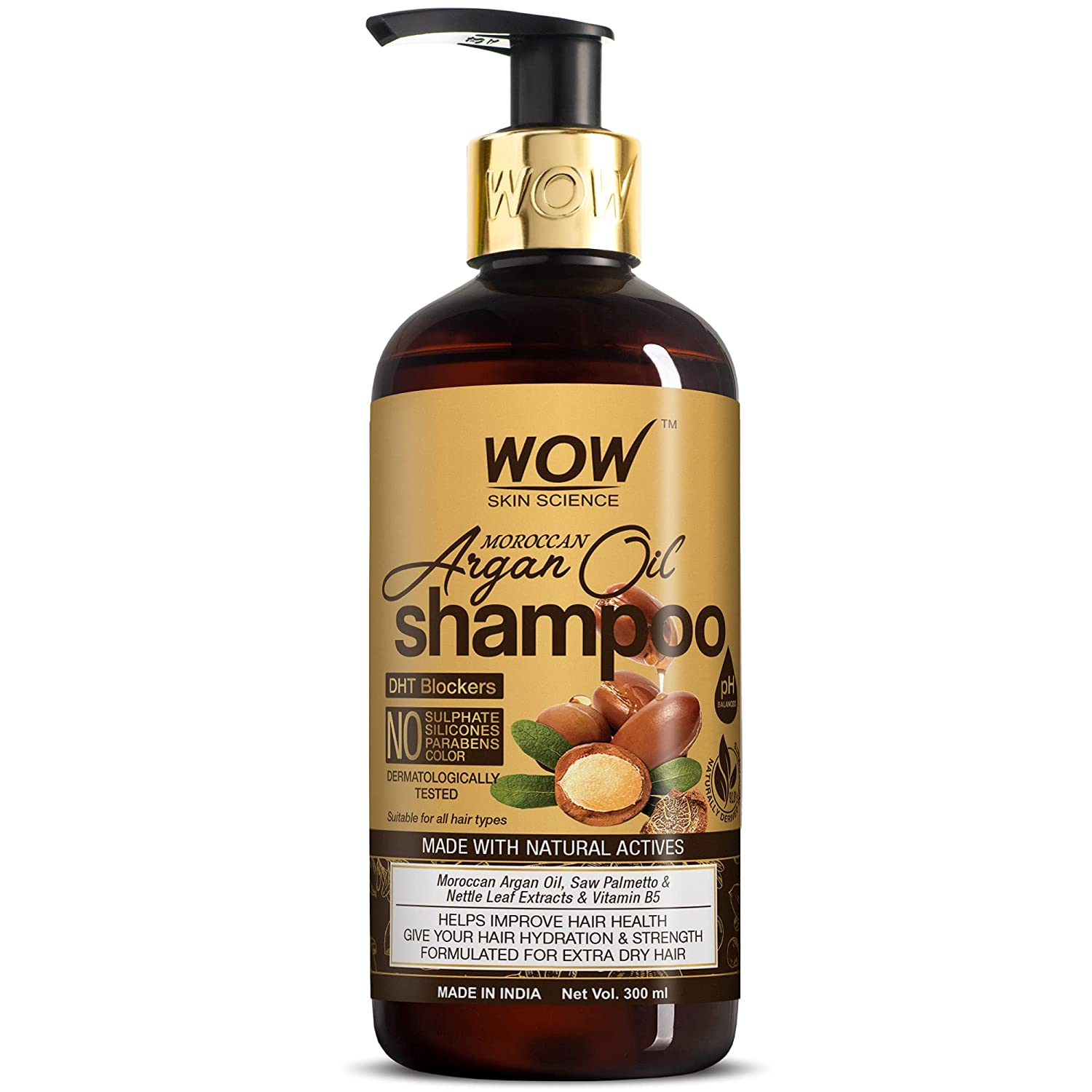 WOW Skin Science Moroccan Argan Oil Shampoo, 300 ml
