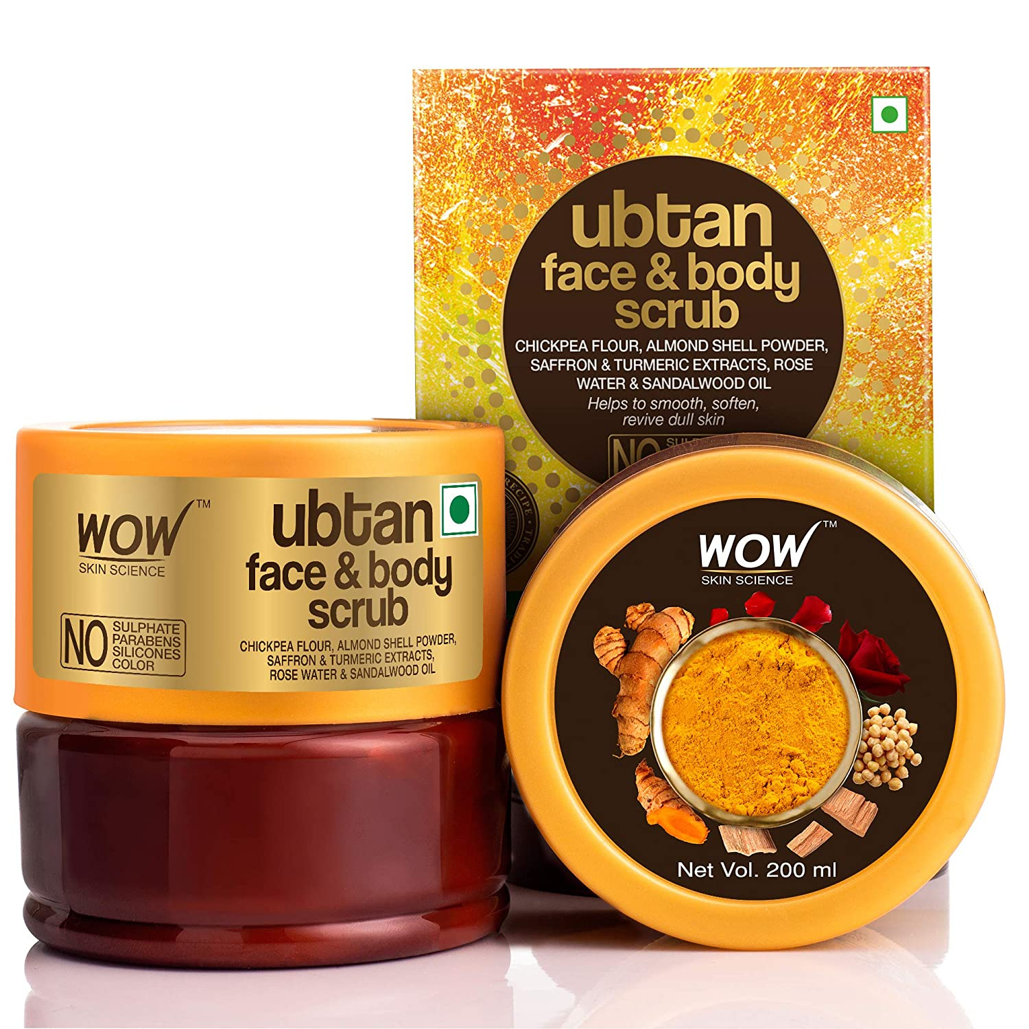 WOW Skin Science Ubtan Face & Body Scrub 200ml