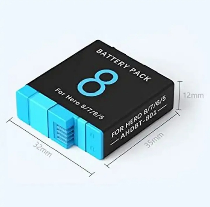 X-399-2 Gopro Hero 5 Hero 6 Hero 7 Hero 8 Battery Replacement for GoPro Hero 5/6/7/8 Black Edition Waterproof Action Camera AHDBT-801