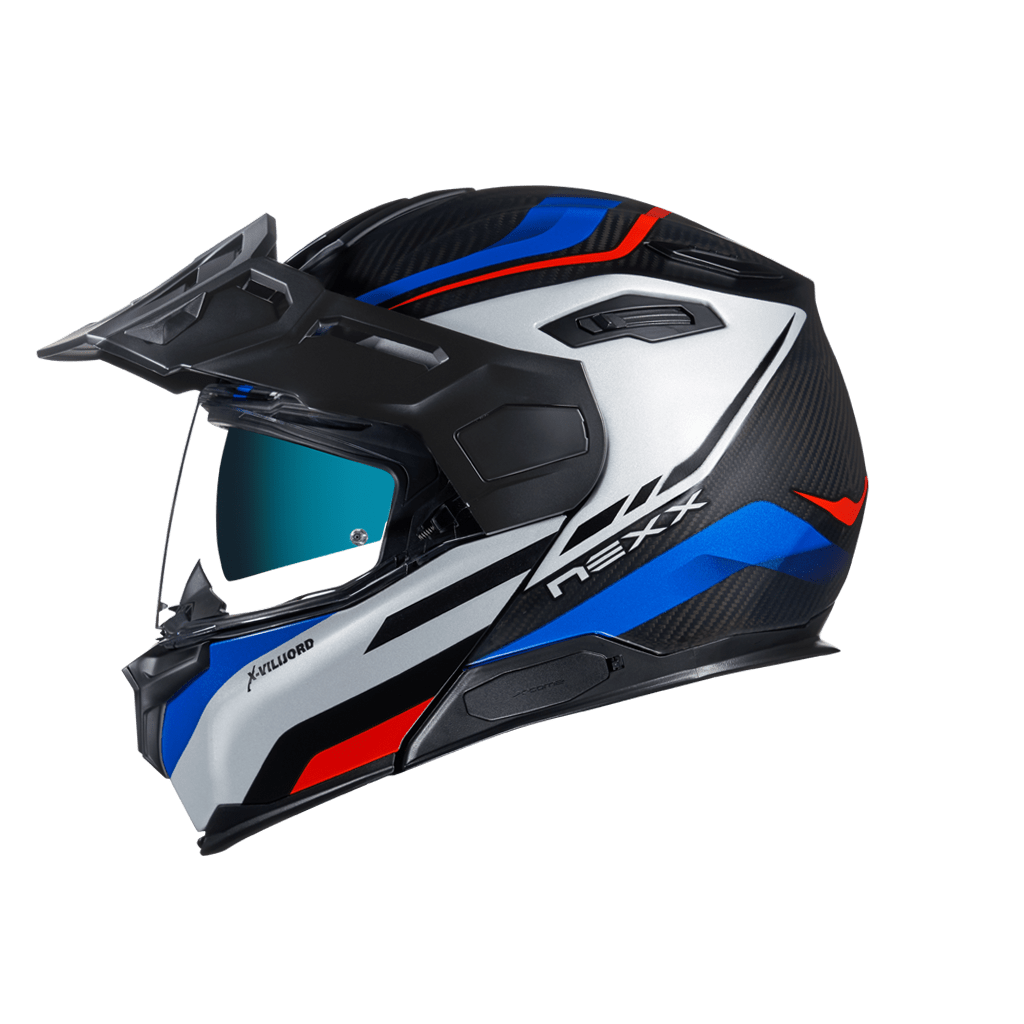 Nexx X.Vilijord Hiker Blue/Red MT Dual Purpose Modular Motorcycle Helmet