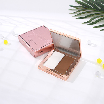 Ximi Vogue Life 2-Color Contouring and Highlighting Powder Palette 1#Light Brown