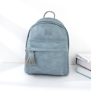 Ximi Vogue Life All-Match Classic Backpack with Tassel Zipper (Blue)