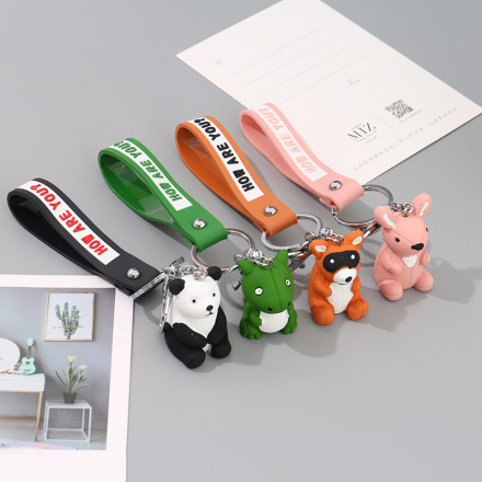 Ximi Vogue Life Animal Family Key Chain with Finger Strap