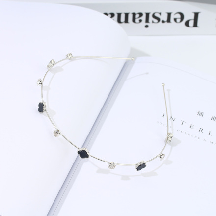 Ximi Vogue Life Black Four-Leaf Clover Thin Hairband