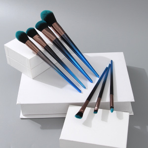 Ximi Vogue Life Electroplated Handle Series Makeup Brush (7 Count)(Dark Blue)